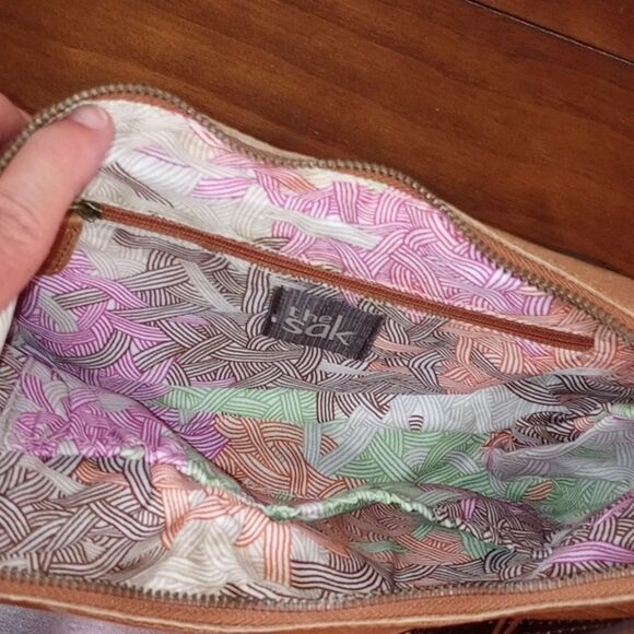 The Sak Kendra Multi Pocket Brown Leather Hobo Shoulder Handbag Satchel Purse - Picture 9 of 11